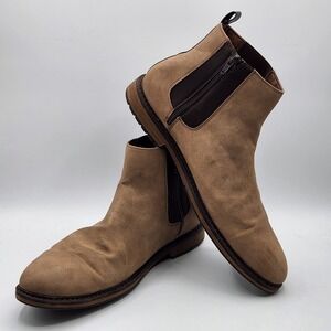 Madden NYC Mens Chelsea Boots Tan‎ Faux Suede Zip Size 12 Casual Ankle